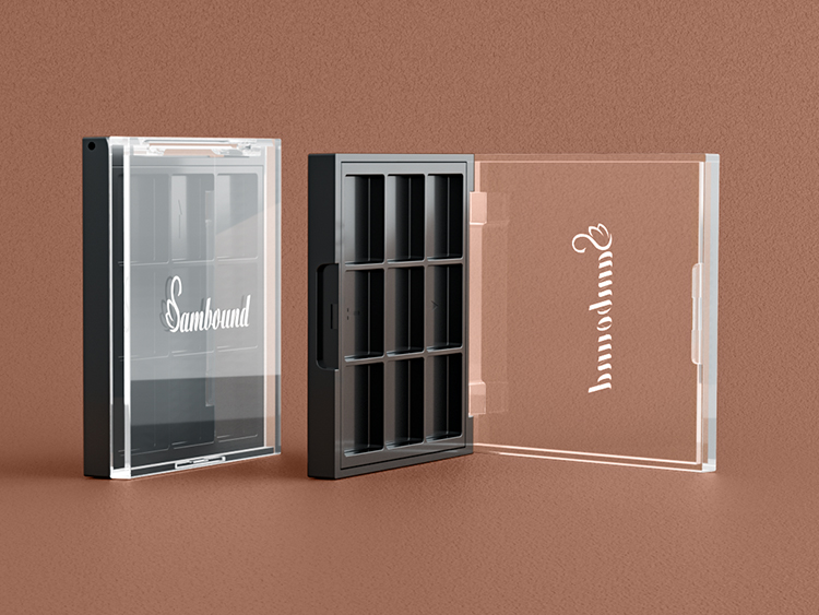 九宮格透明蓋眼影盤(pán)包裝注塑件