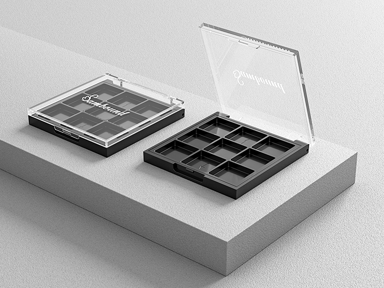 九宮格透明蓋眼影盤(pán)包裝注塑件